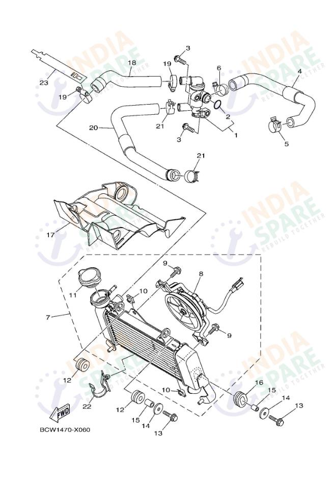 YAMAHA DM46 R15 V4 Series RADIATOR & HOSE